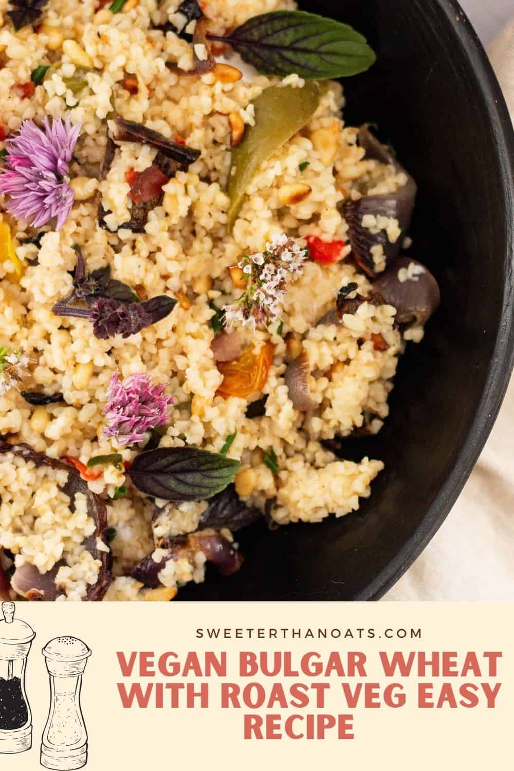 Roast Vegetable and Bulgar Wheat with Vegan Greek Cheese